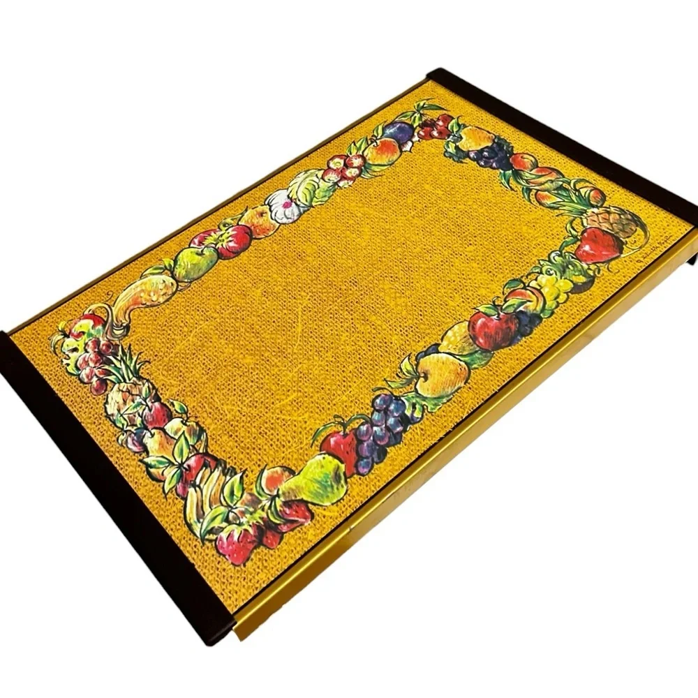 Vintage Warm-O-Tray Food Warming Tray Fruit Print Mid Century Kitchen Decor